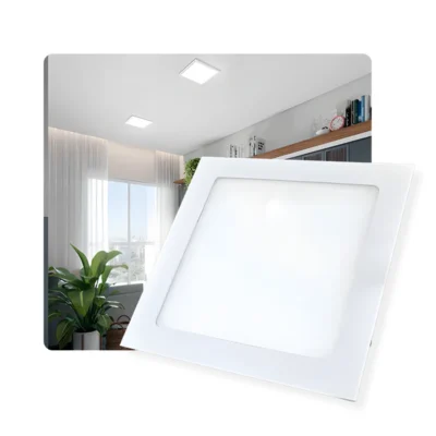 Painel Led Sobrepor Quadrado 3000k 6w Luz Amarela