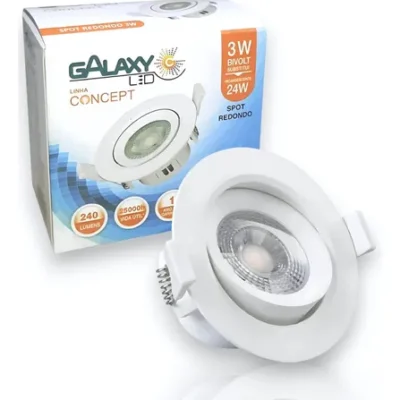 spot LED redondo 3w 3000k - Quente