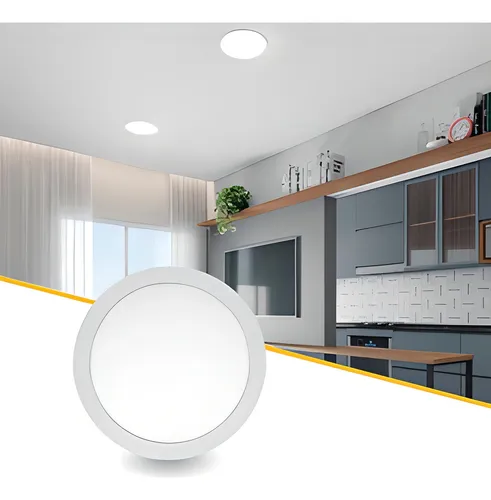 Painel LED Sobrepor Redondo 6500k 12w Frio