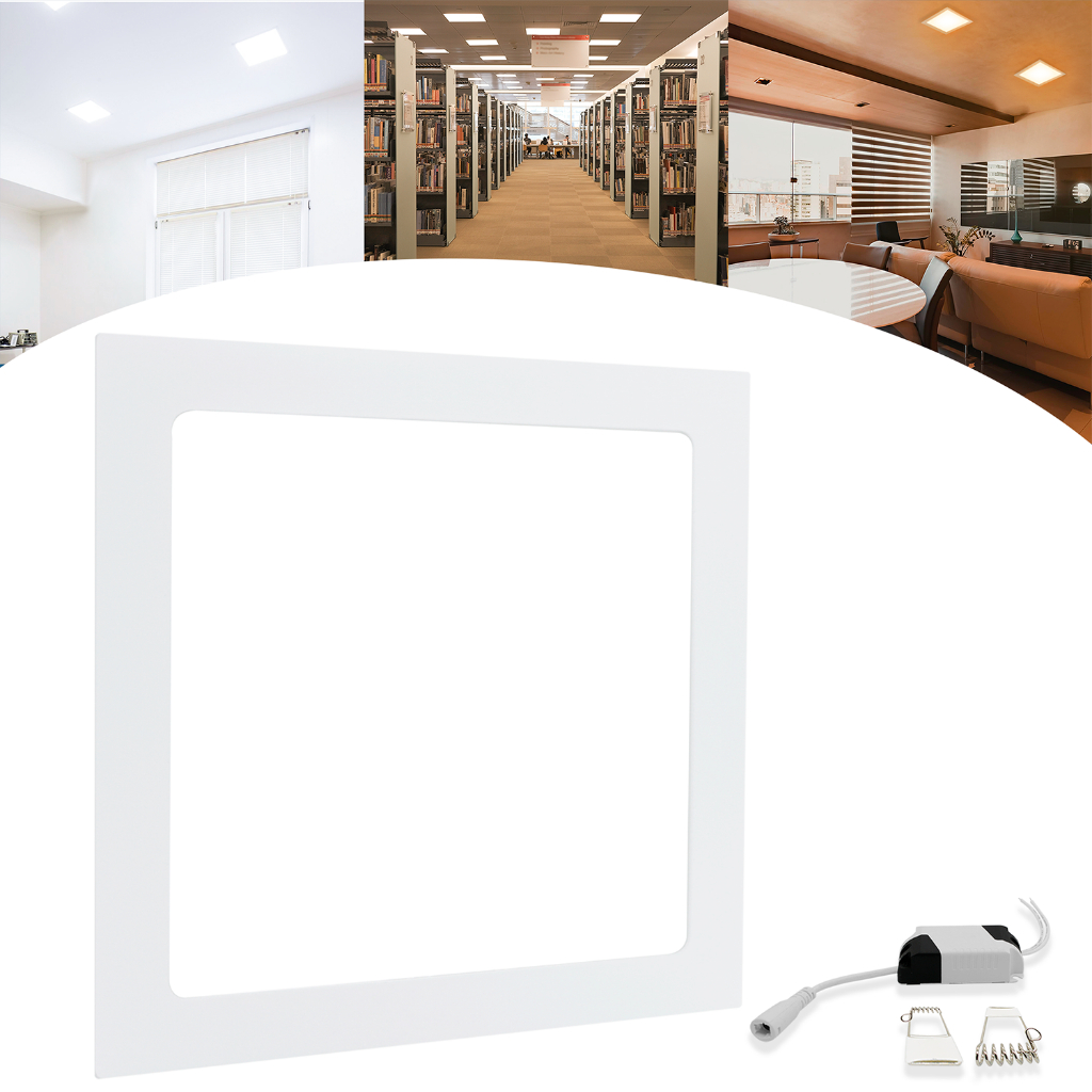 Painel LED Embutir/Sobrepor Quadrado 6500k 45w Neutro