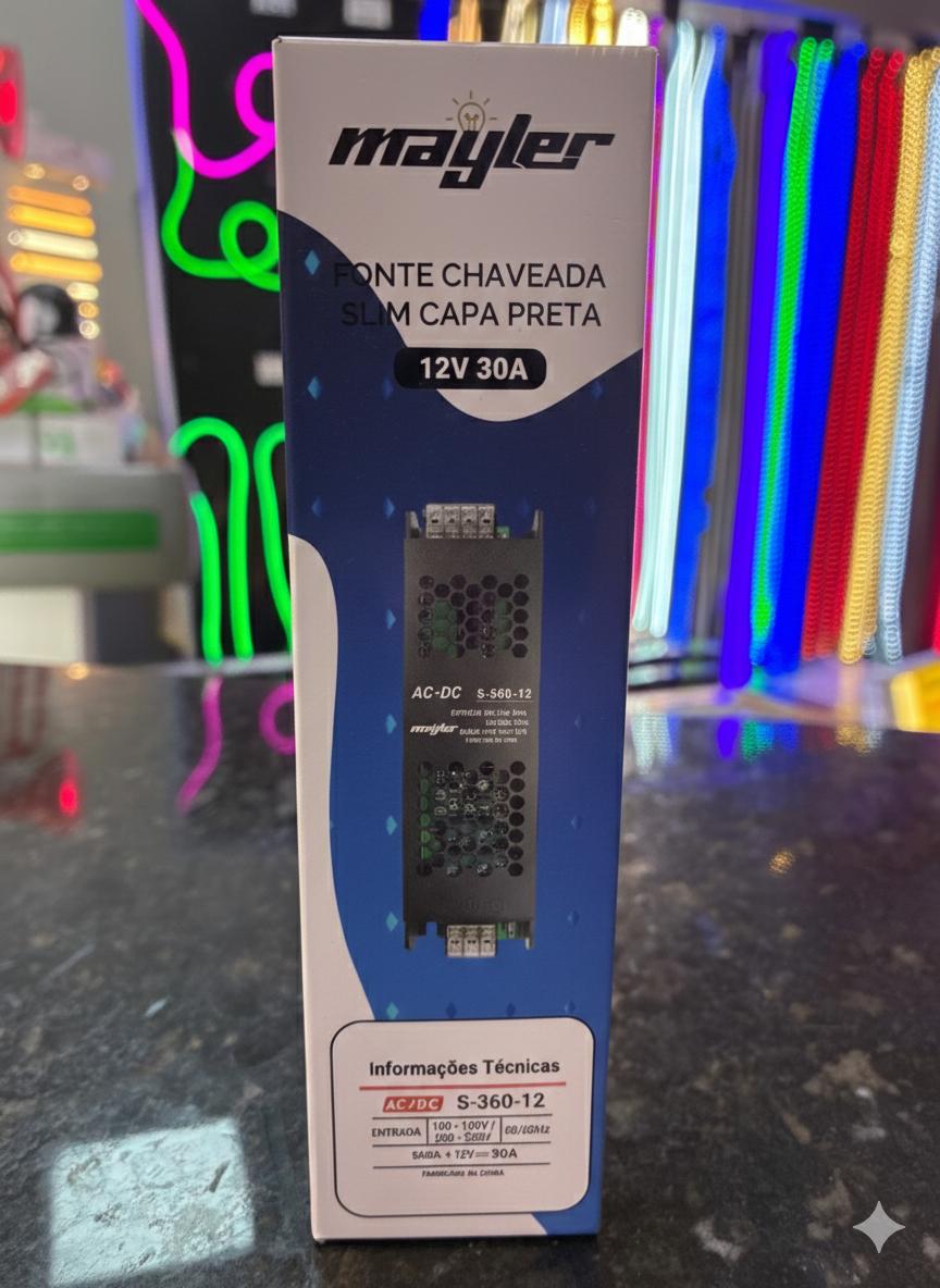 Fonte Chaveada Capa Preta Mayler 30a