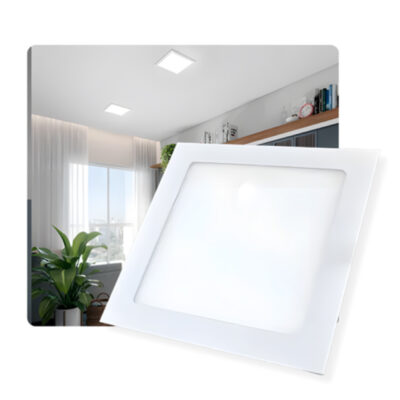 Painel LED QUADRADO  18W Embutir 3000K/4000K/5000K Diâmetro 22cm