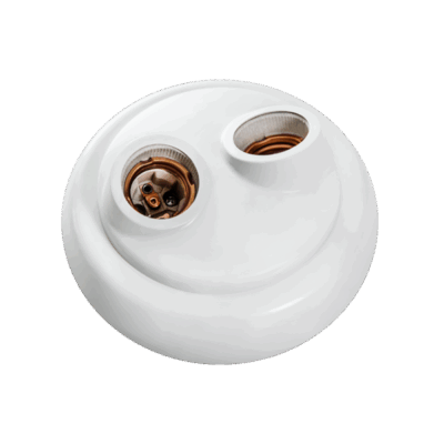 Plafon Luminária Branco Bocal Duplo